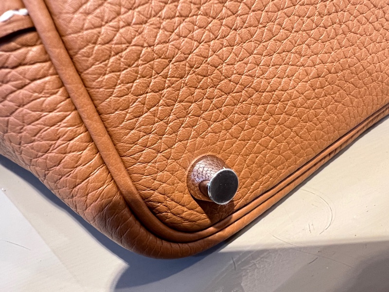 Hermes 金棕37T/C皮銀釦Picotin18手提包-12