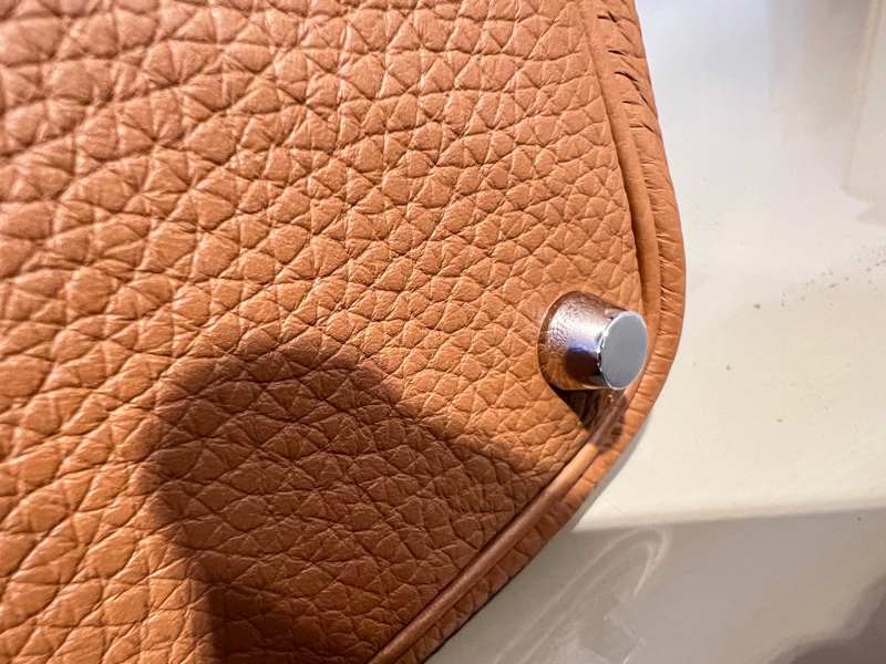 Hermes 金棕37T/C皮銀釦Picotin18手提包-13