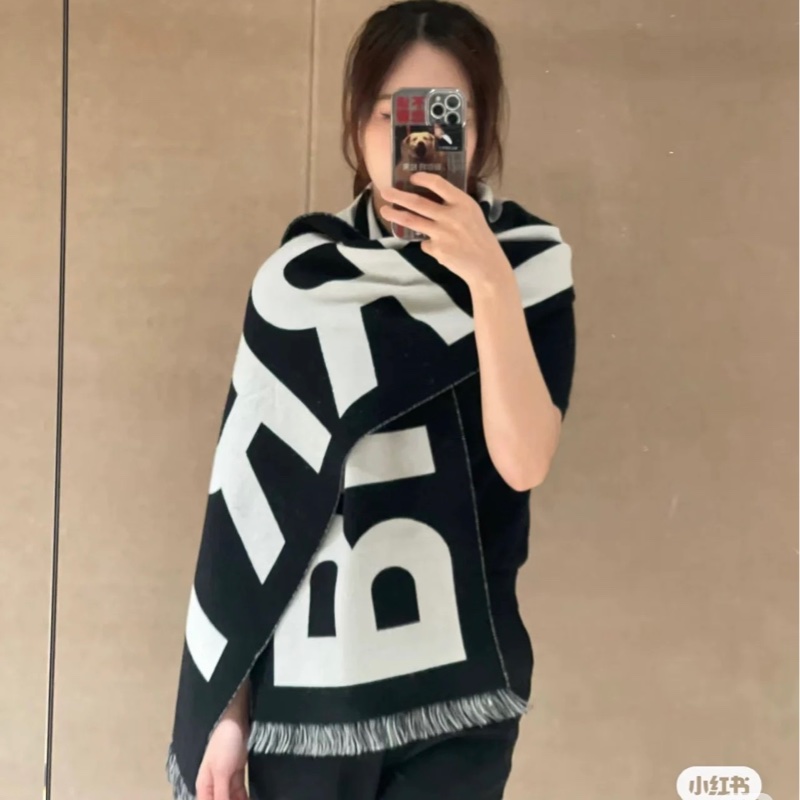 Burberry 字母雙色羊毛圍巾-3
