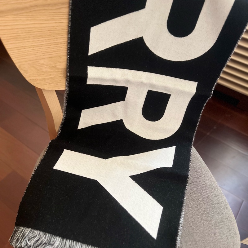 Burberry 字母雙色羊毛圍巾-9