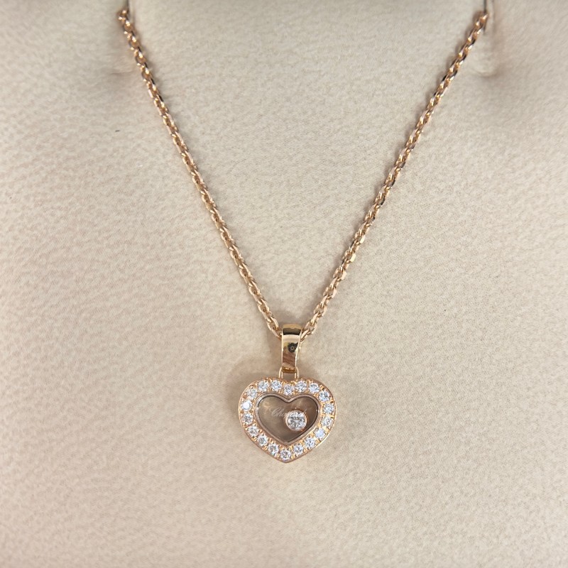 全套❤️Chopard Happy Hearts
心形鑽石18k玫瑰金項鍊-0