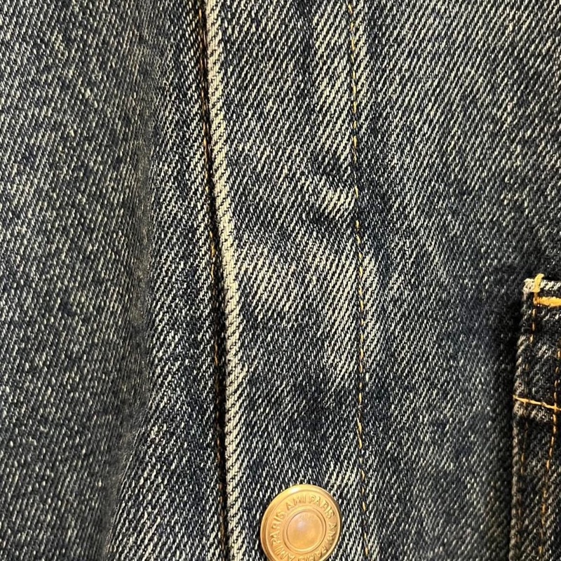 AMI 丹寧長版下半身失蹤學院風外套-8