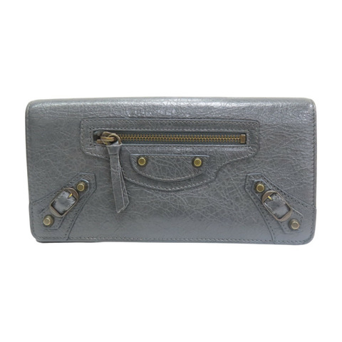鐵灰色 山羊皮 Classic Money 磁扣式長夾 染色【BALENCIAGA 巴黎世家】 163471