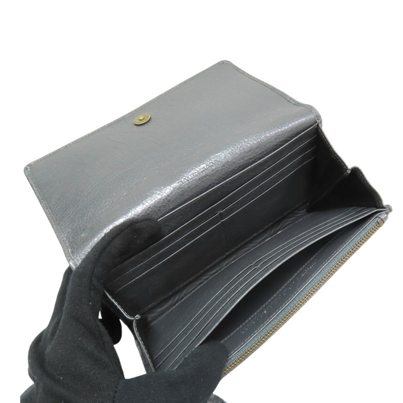 鐵灰色 山羊皮 Classic Money 磁扣式長夾 染色【BALENCIAGA 巴黎世家】 163471-4