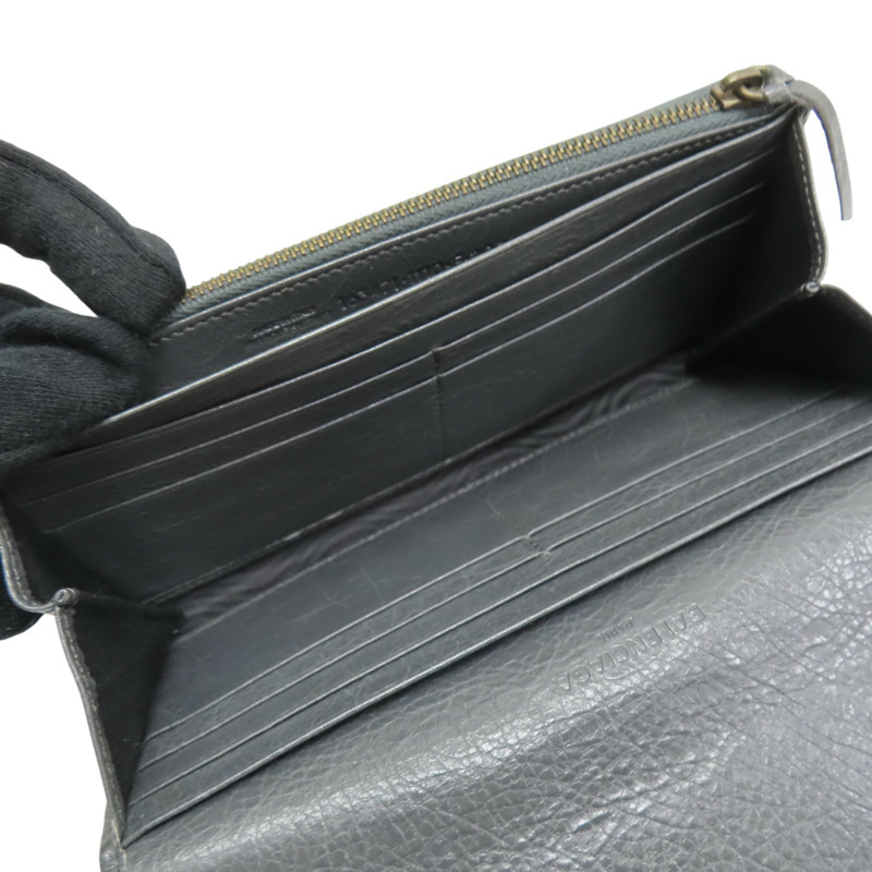 鐵灰色 山羊皮 Classic Money 磁扣式長夾 染色【BALENCIAGA 巴黎世家】 163471-6