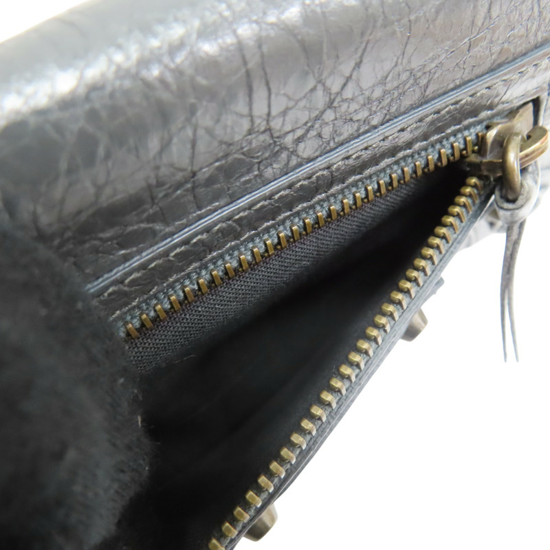 鐵灰色 山羊皮 Classic Money 磁扣式長夾 染色【BALENCIAGA 巴黎世家】 163471-7
