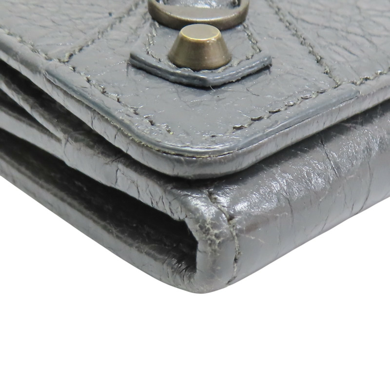 鐵灰色 山羊皮 Classic Money 磁扣式長夾 染色【BALENCIAGA 巴黎世家】 163471-9