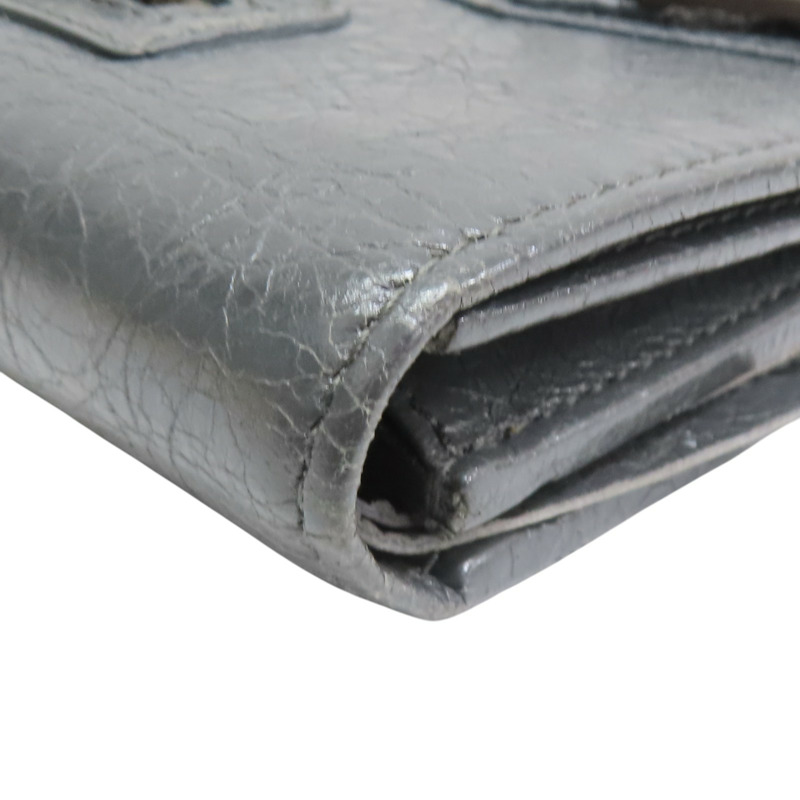 鐵灰色 山羊皮 Classic Money 磁扣式長夾 染色【BALENCIAGA 巴黎世家】 163471-10