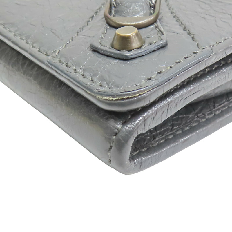 鐵灰色 山羊皮 Classic Money 磁扣式長夾 染色【BALENCIAGA 巴黎世家】 163471-12