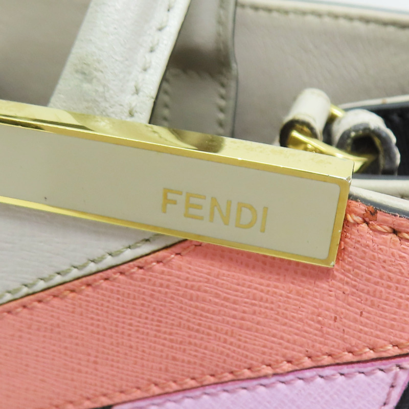 黑/粉/灰色 牛皮 Petit 2Jours Monster 兩用包【FENDI 芬迪】 8BH253 43T-6