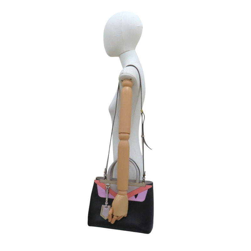 黑/粉/灰色 牛皮 Petit 2Jours Monster 兩用包【FENDI 芬迪】 8BH253 43T-11