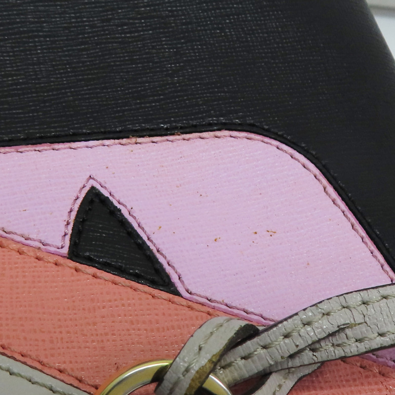 黑/粉/灰色 牛皮 Petit 2Jours Monster 兩用包【FENDI 芬迪】 8BH253 43T-17