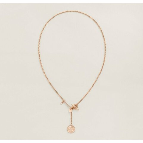 🇫🇷Hermes 愛馬仕 Ex-Libris墜飾/玫瑰金項鍊 PM 全新美品