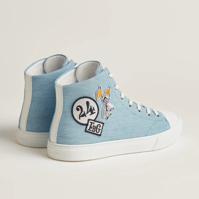 🔥Hermes 愛馬仕 ILLICO高筒運動鞋 牛仔布系列 全新/36.5號-2