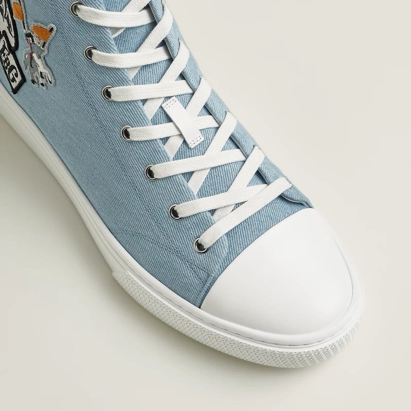 🔥Hermes 愛馬仕 ILLICO高筒運動鞋 牛仔布系列 全新/36.5號-4