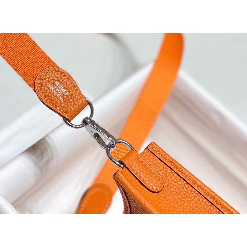 💕Hermes 愛馬仕 mini Evelyne 16 依芙琳 烈焰橘 W刻印 全新全配美品-4