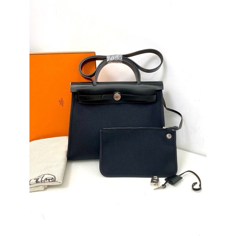 🌟Hermes 愛馬仕Herbag zip 31 經典黑銀 近全新美品-0