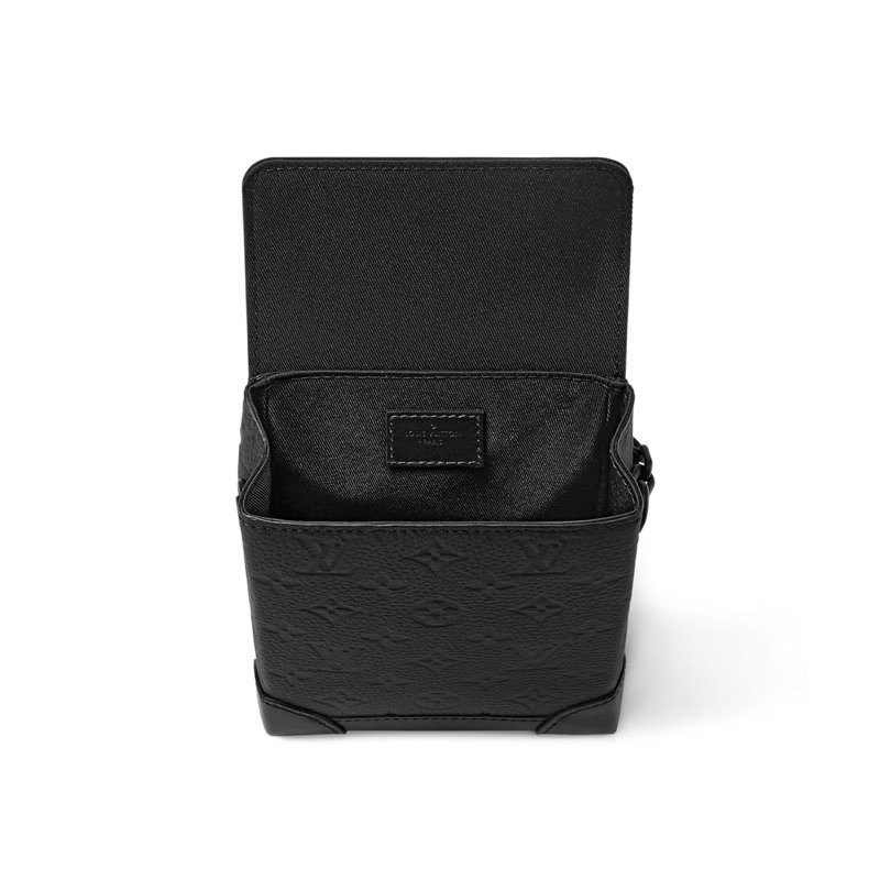 🌟LV 路易威登 Nano Steamer 黑色皮革壓紋款 側背包 全新美品-3