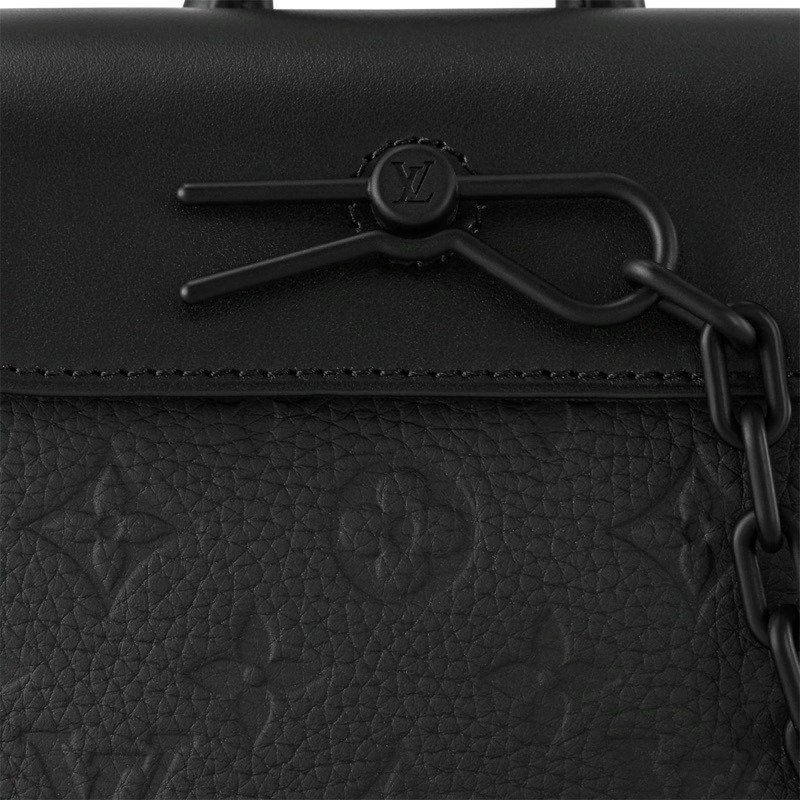 🌟LV 路易威登 Nano Steamer 黑色皮革壓紋款 側背包 全新美品-4