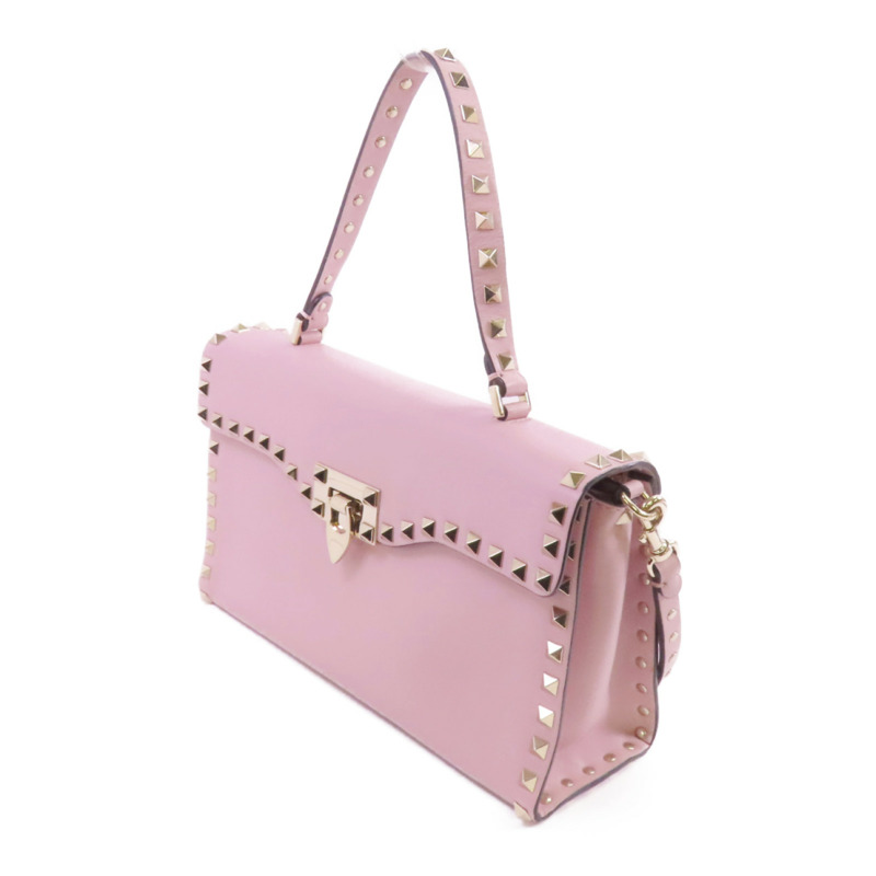 Valentino 牛皮皮革Rock Studs金扣手挽肩背兩用袋-2