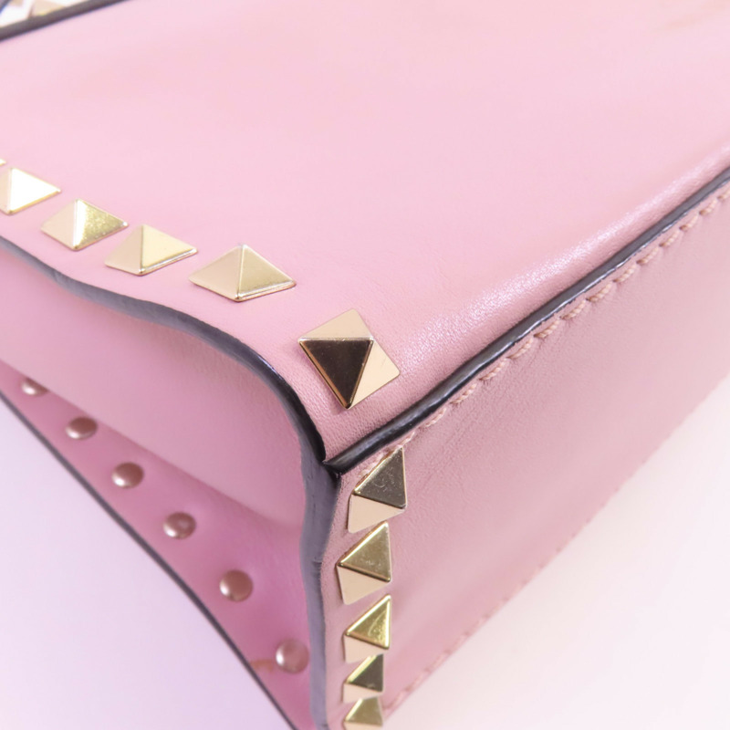 Valentino 牛皮皮革Rock Studs金扣手挽肩背兩用袋-7