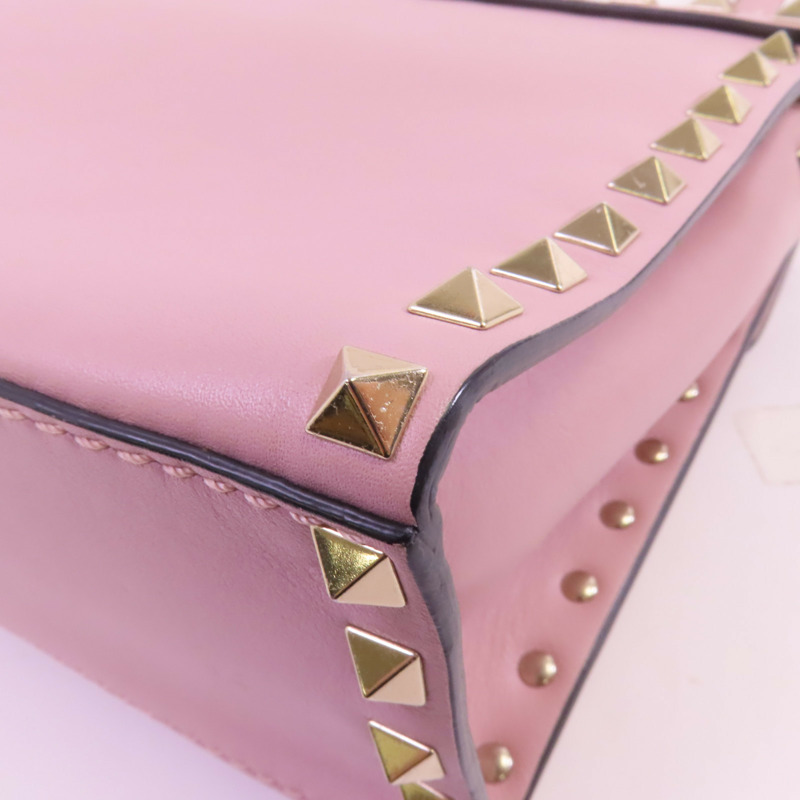 Valentino 牛皮皮革Rock Studs金扣手挽肩背兩用袋-8