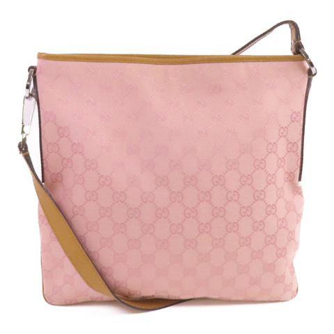 GUCCI 帆布Shoulder Bag銀扣肩背袋