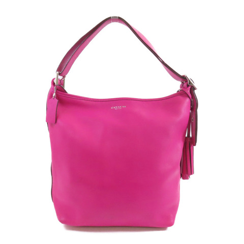 COACH 牛皮皮革Shoulder Bag銀扣肩背袋