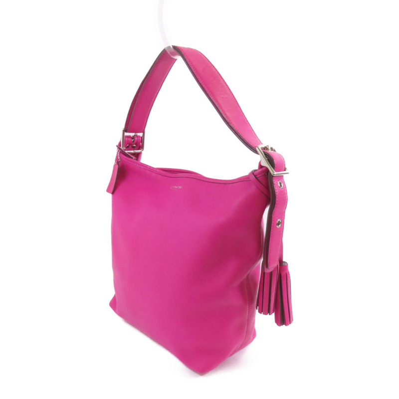 COACH 牛皮皮革Shoulder Bag銀扣肩背袋-2