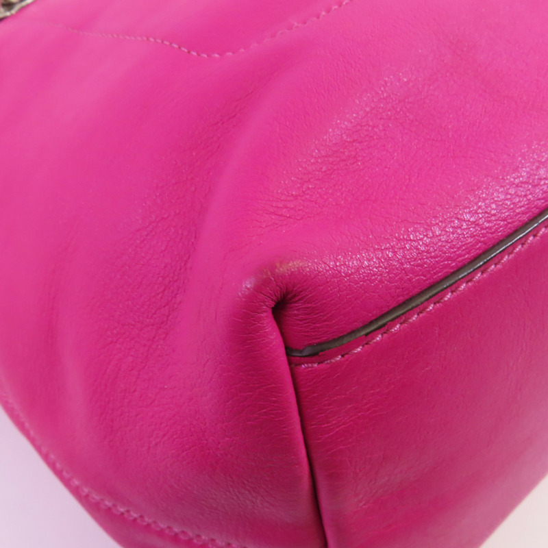 COACH 牛皮皮革Shoulder Bag銀扣肩背袋-8