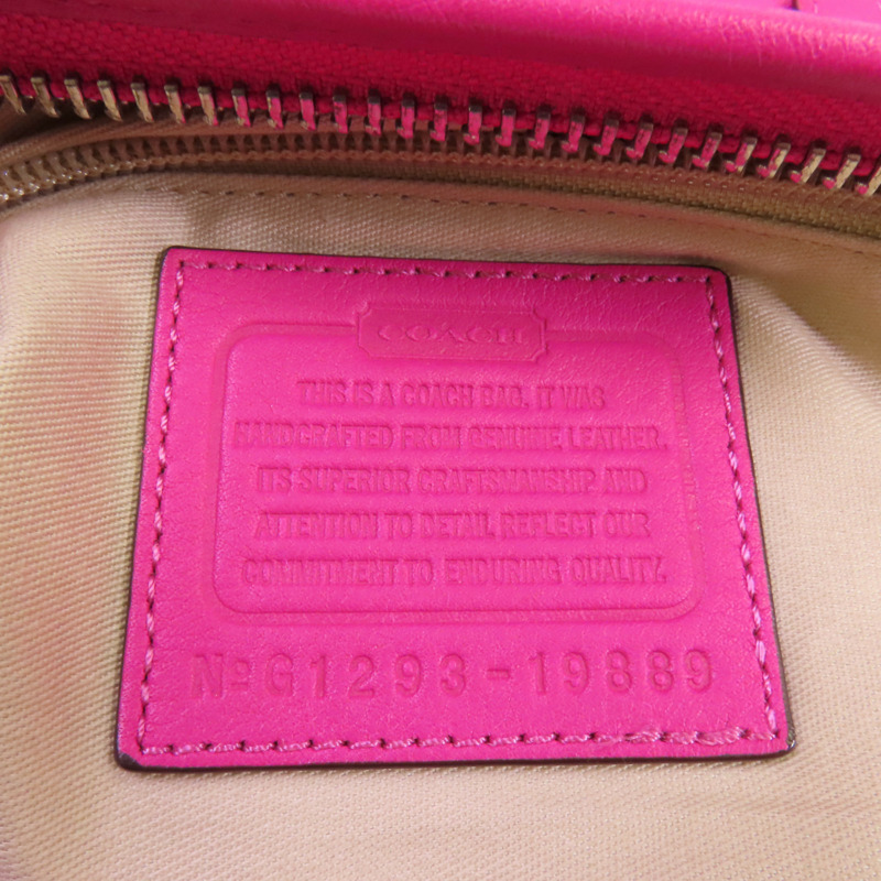 COACH 牛皮皮革Shoulder Bag銀扣肩背袋-15