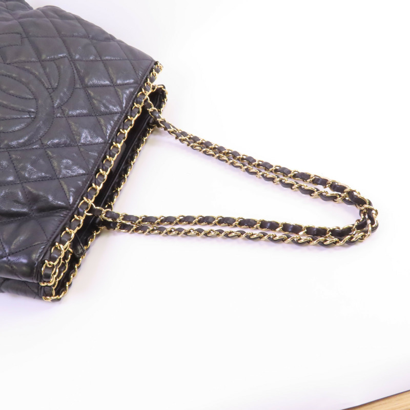 CHANEL 牛皮皮革Chain Around Tote金扣鏈帶肩背袋-5