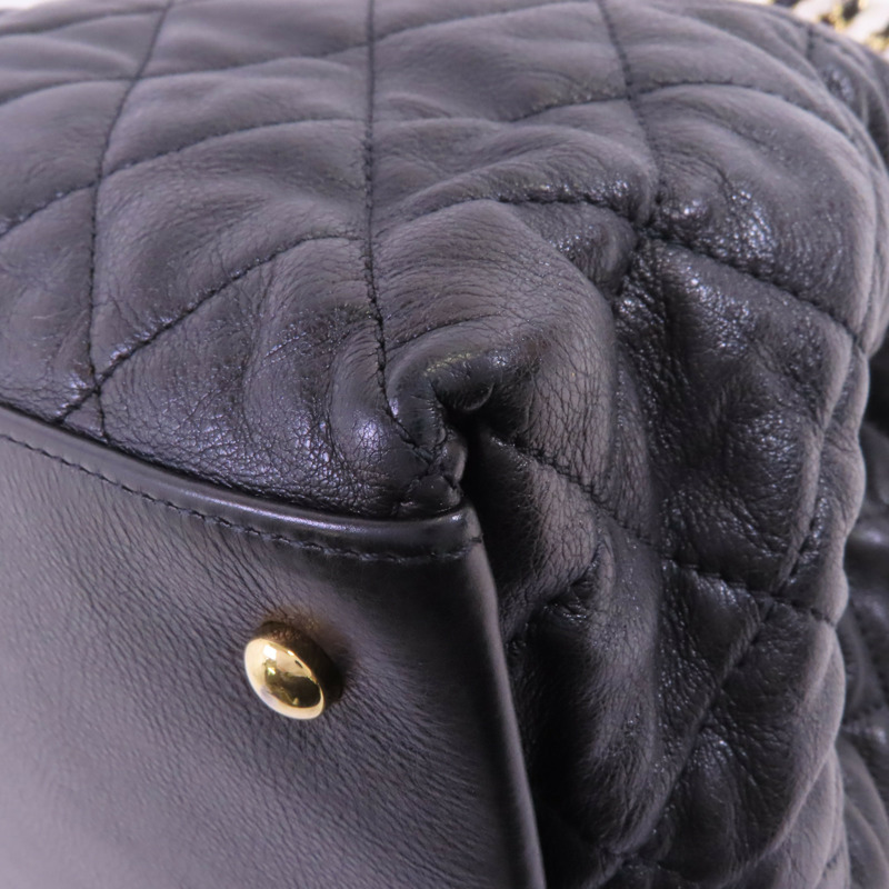 CHANEL 牛皮皮革Chain Around Tote金扣鏈帶肩背袋-9