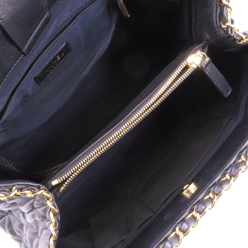 CHANEL 牛皮皮革Chain Around Tote金扣鏈帶肩背袋-10