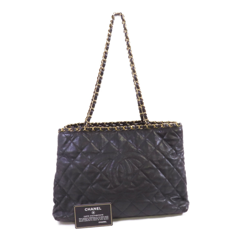CHANEL 牛皮皮革Chain Around Tote金扣鏈帶肩背袋-15