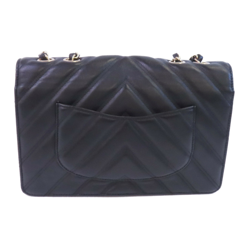 CHANEL 牛皮皮革Chain Shoulder金扣鏈帶肩背袋-1