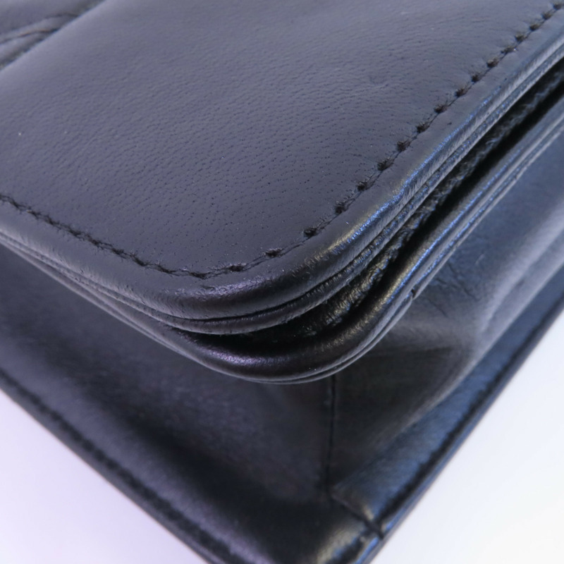 CHANEL 牛皮皮革Chain Shoulder金扣鏈帶肩背袋-5