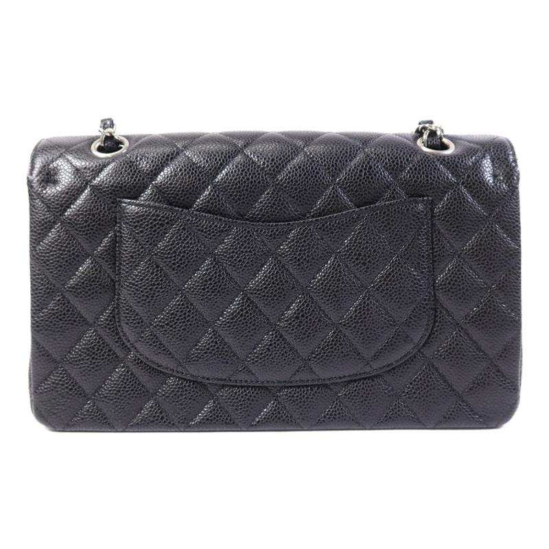 CHANEL 牛皮皮革Classic 25cm銀扣鏈帶手挽肩背兩用袋-1