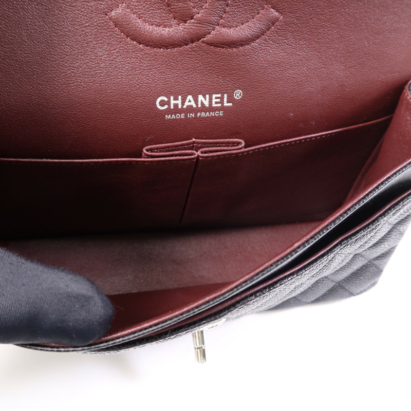 CHANEL 牛皮皮革Classic 25cm銀扣鏈帶手挽肩背兩用袋-4