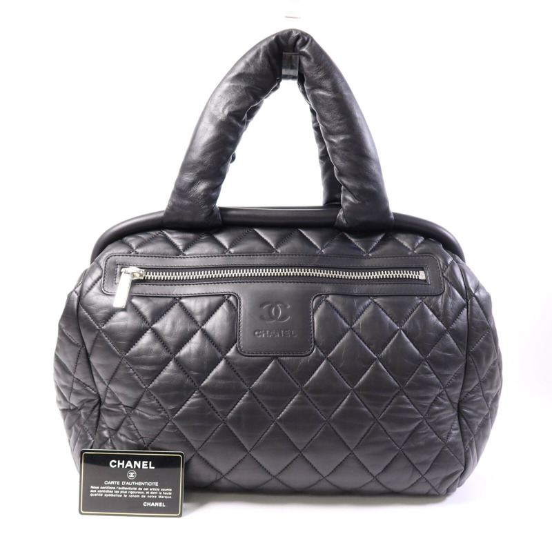 CHANEL 牛皮皮革Coco Cocoon銀扣手挽袋-8