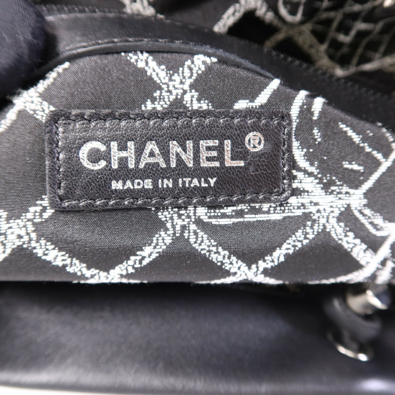 CHANEL 牛皮皮革Tote Bag銀扣手挽袋-5