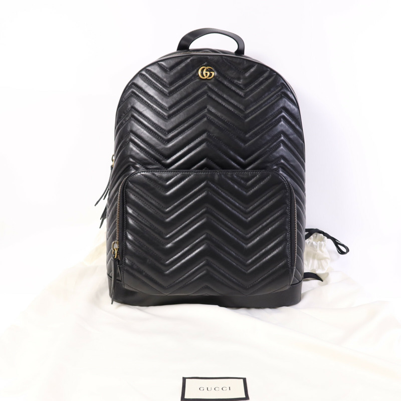 GUCCI 羊皮皮革Backpack金扣背包-9