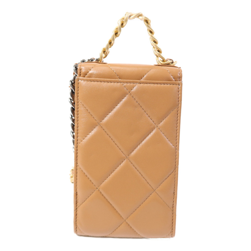 CHANEL 羊皮皮革CHANEL 19 Phone Bag金扣鏈帶手挽肩背兩用袋-1