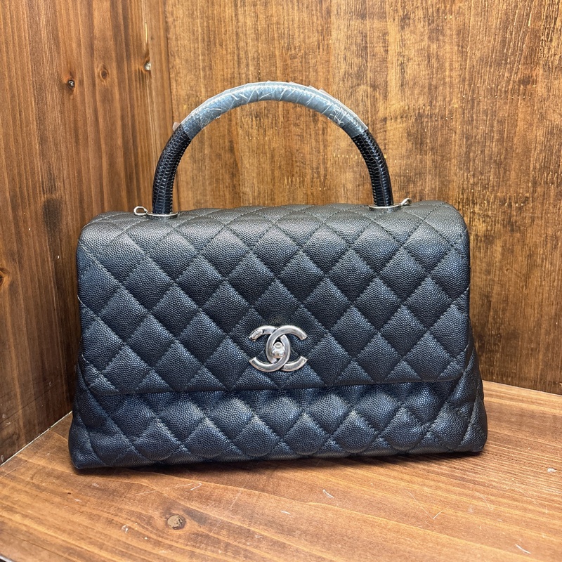 Chanel 手提包 黑色菱格紋-0