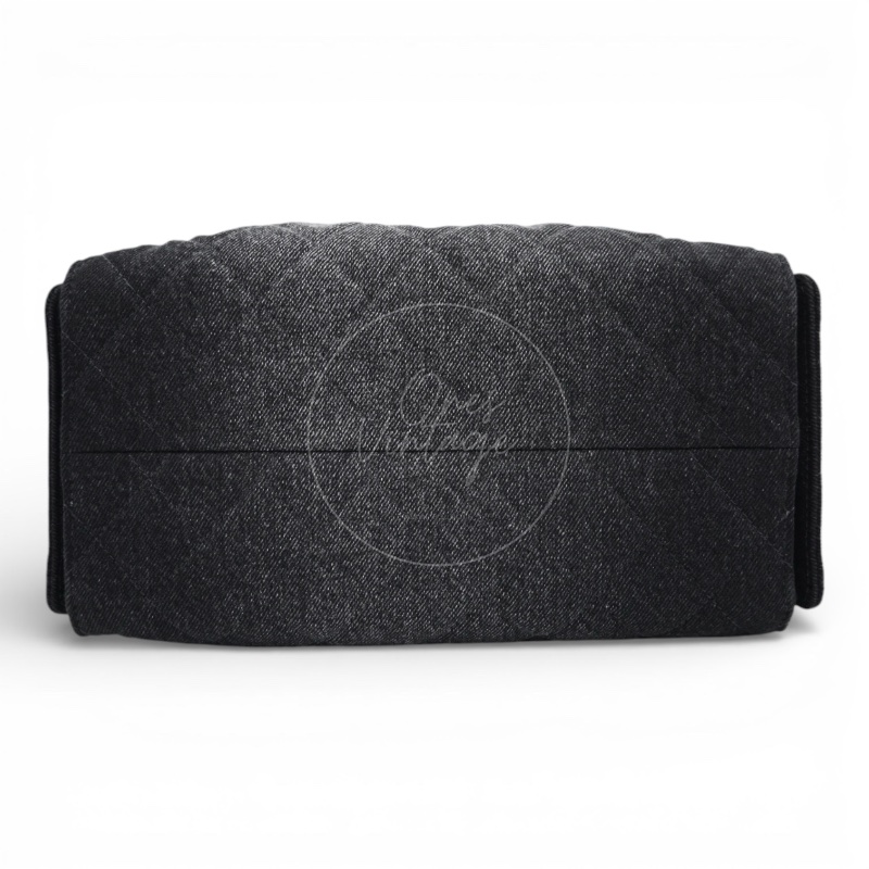 [Unused] Chanel 25 Small Black Denim Handbag-5