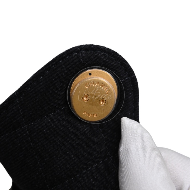 [Unused] Chanel 25 Small Black Denim Handbag-35
