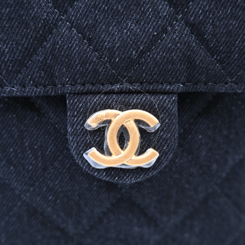 [Unused] Chanel 25 Small Black Denim Handbag-42