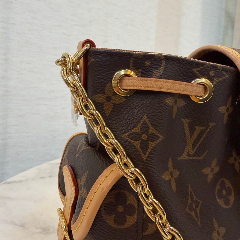 LV 原花金釦Odyssee束口肩斜背包M25085-3