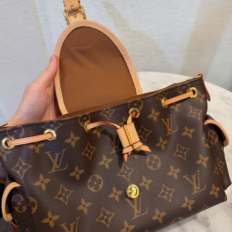 LV 原花金釦Odyssee束口肩斜背包M25085-12