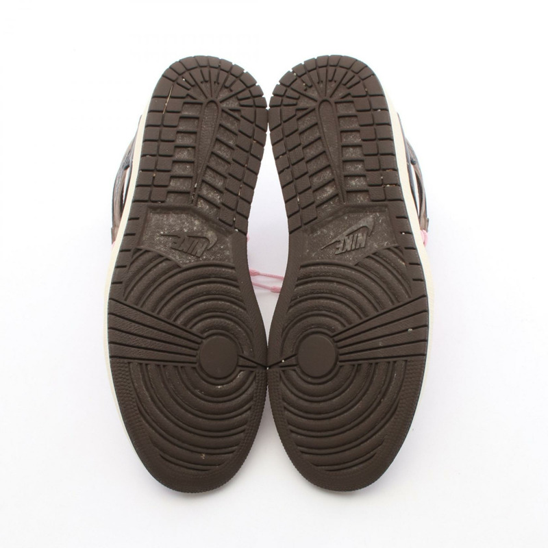 Nike (NIKE) × 特拉維斯·斯科特 (TRAVIS SCOTT) Air Jordan 1 Retro High 運動鞋,棕色皮革,9號,二手-3